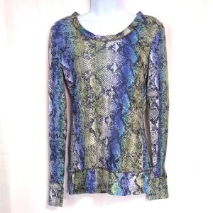 y2k Maurices Long Sleeve Snake Print Thermal Top Size Medium